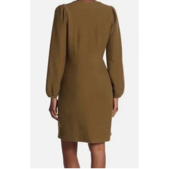 Madewell Olive Green Textured‎ Ponte Balloon Sleeve Mini Dress Size Small - Picture 2 of 10